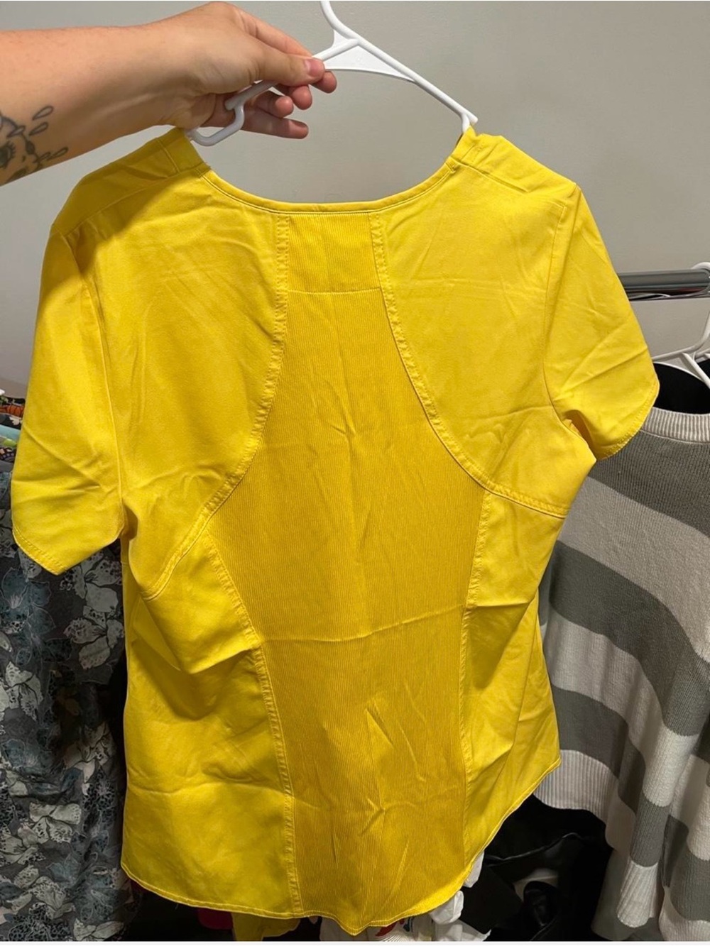 Women’s Yellow Short-Sleeve Panel Tee - Classic Crew